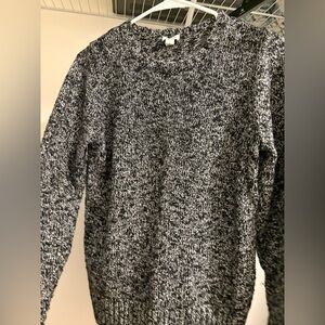 L.L. Bean Black & White Marled Knit Crewneck Sweater - Size S